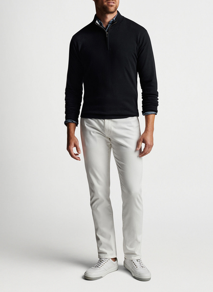OEM Plus Size Custom Spandex Cotton Blend Knit Thick 1/4 Zip Sweater Pullover Golf Sweatshirt for Men Homme