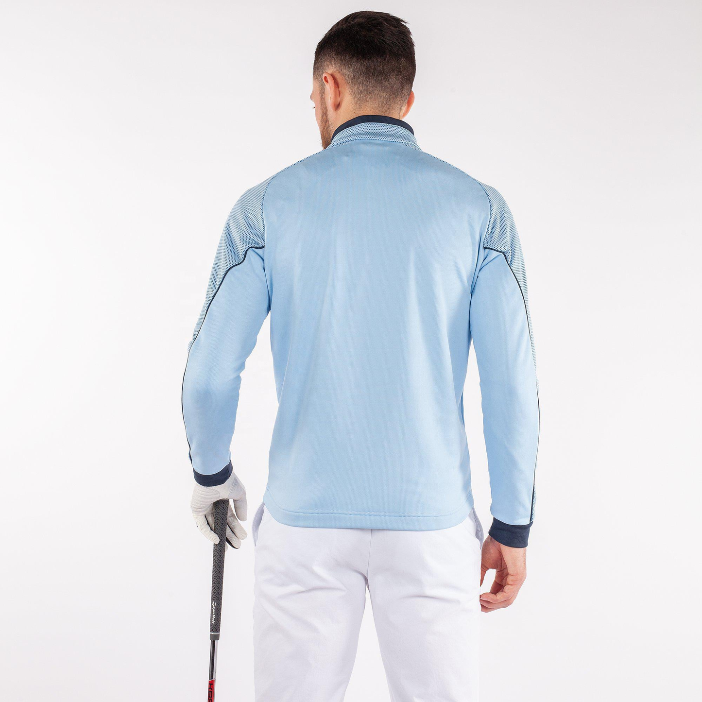 Men's Performance Half Quilted Quarter Zip Pullover Sweatshirt Long Sleeve Golf Jumpers Hoodie Custom Logo Print Quick Fabric