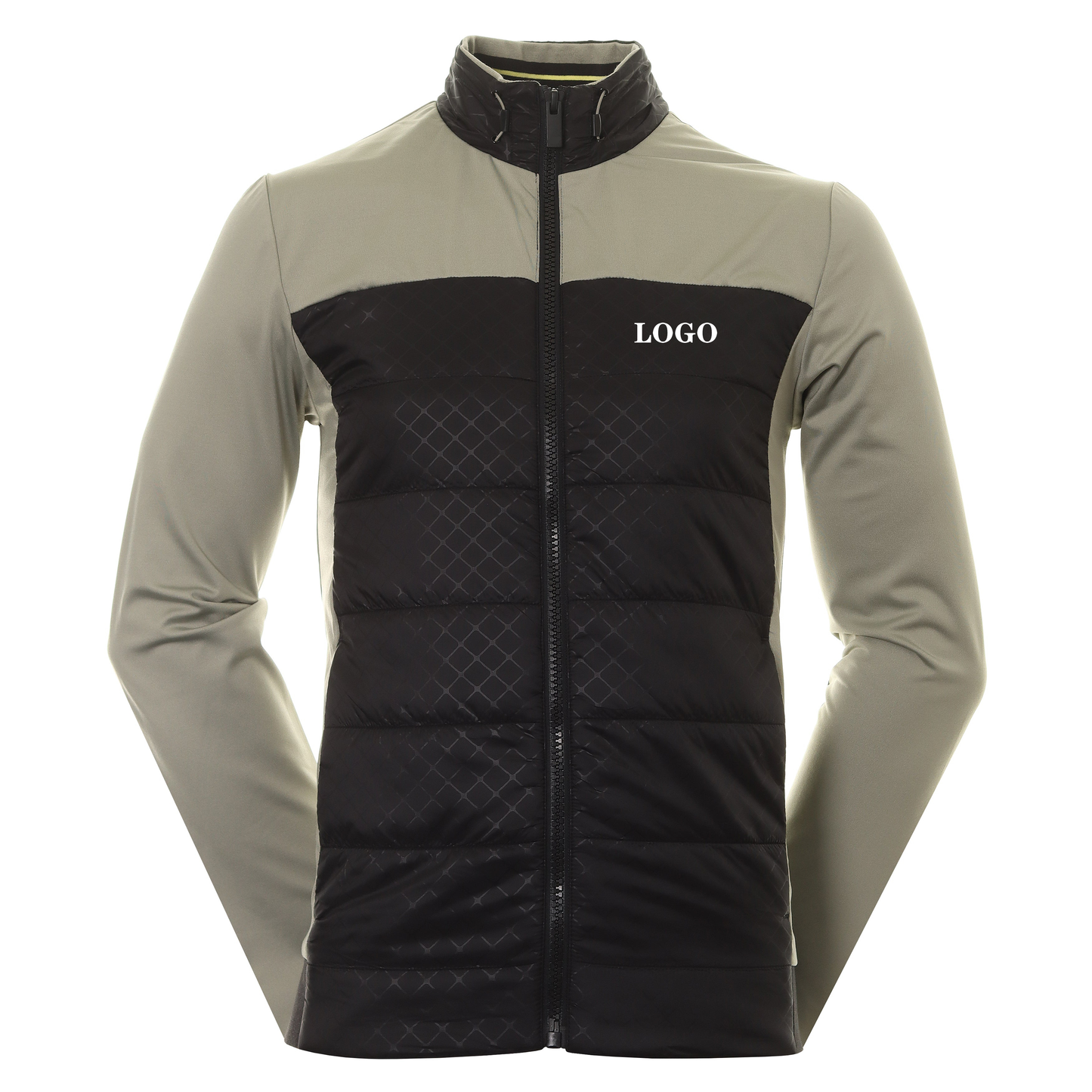 Custom High Quality Performance Sport Athletic Casual Full Zip Lightweight Winter Golf Coats Patchwork Quilted Jacket for Men
