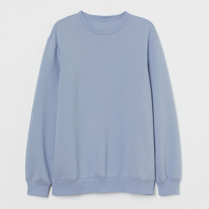 OEM Blank French Terry Crew Neck Pullover Solid Color Men's Jogging Jumper With Custom Logo