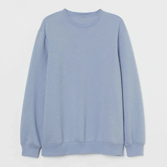 Bulk Custom OEM Blank French Terry Crew Neck Pullover Solid Color Men's Jogging Jumper With Custom Logo with Logo Embroidery - Manufacturer Qiandao