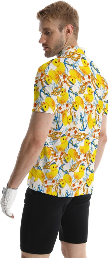 Custom Logo Yellow 80s Flashes for Polo Shirts Funny Hawaiian Beach Summer Golf Jersey Made of Polyester for Beach Summer Sports