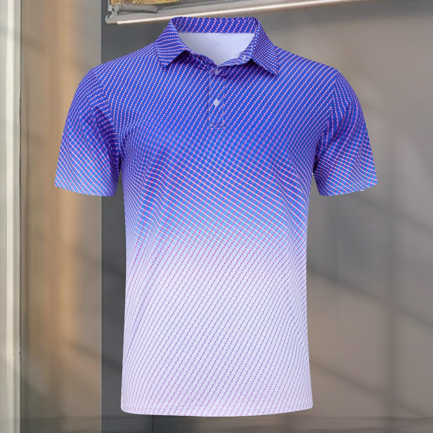 Men's Custom Logo 4-Way Stretch UPF 40 Sun Protection for Polo Shirt Moisture Wicking Polyester Spandex Casual Sport for Print
