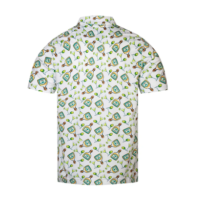 Tequila Drinkware Polo Shirt - Antimicrobial Quick Dry Slim Fit with Themed Pattern