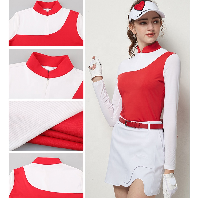 Custom Embroidered logo Design Color Matching Stand Collar Sport Quarter Zip Pullover Golf Sweatshirt