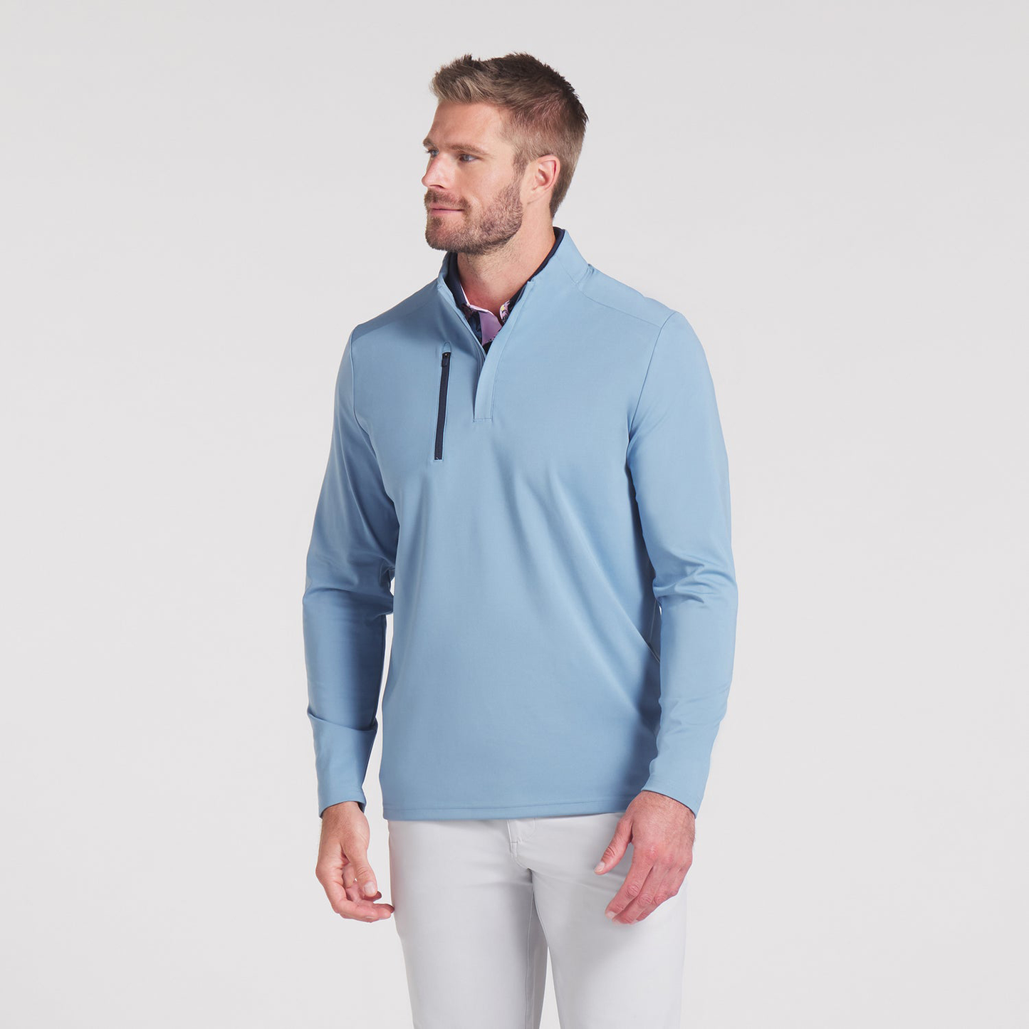 OEM Spandex Polyester Customizable Athletic Men Lightweight Quarter Zip Sweatshirt Men Golf Pullover