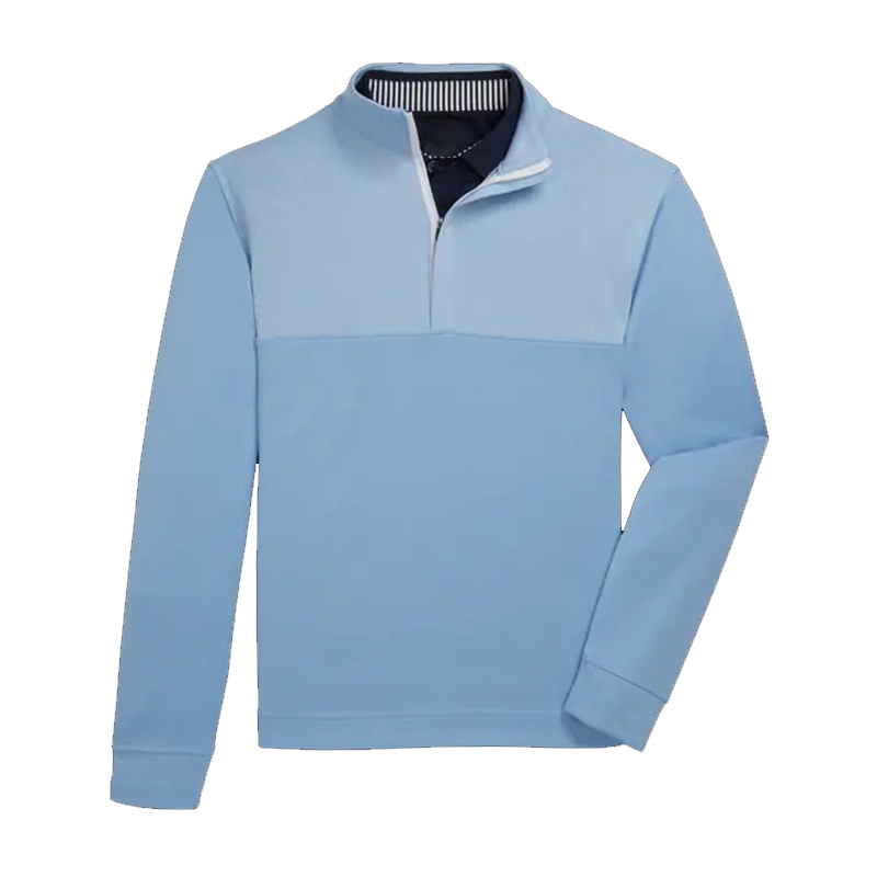 Custom Embroidery Logo Fitness Men Heather Quarter Zip Collar Pullover Golf Hoodies Mens Bulk Sweatshirt