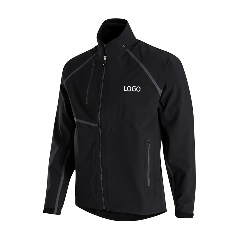 Custom Logo Full Zip Hybrid Sport Training Golf Jacket Coat Lightweight Waterproof Men's Windbreaker with Front Logo Position