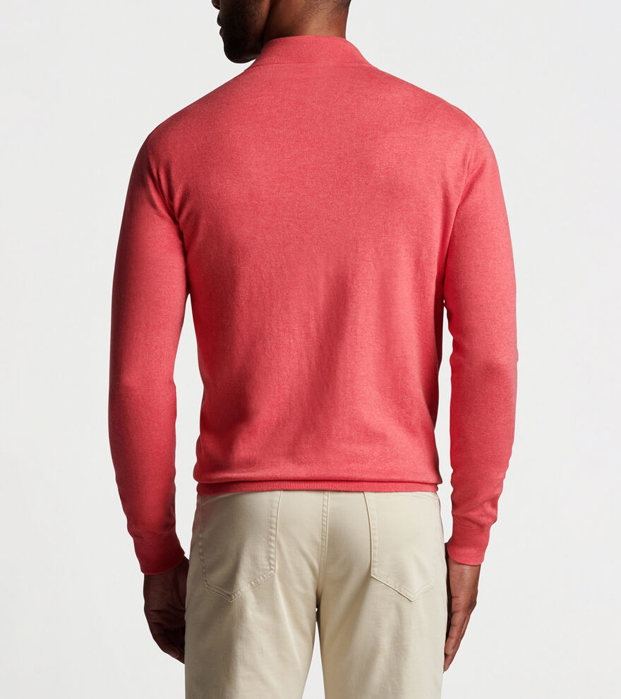 Custom Logo 100% Cotton Plain Solid Long Sleeve Crew Neck Men's Pullover Golf Sweaters 1/4 Zip Neck Winter Anti-Shrink Winter
