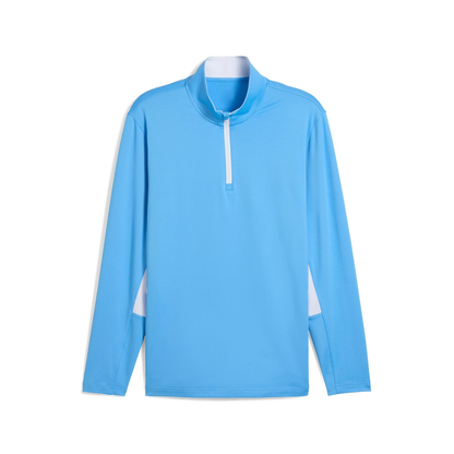 OEM Spandex Polyester Customizable Athletic Men Lightweight Team Light Blue Quarter Zip Sweatshirt Men Golf Pullover
