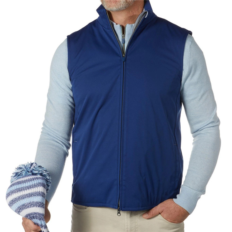OEM customized logo practical 100% polyester men's solid-color golf sports waterproof vests