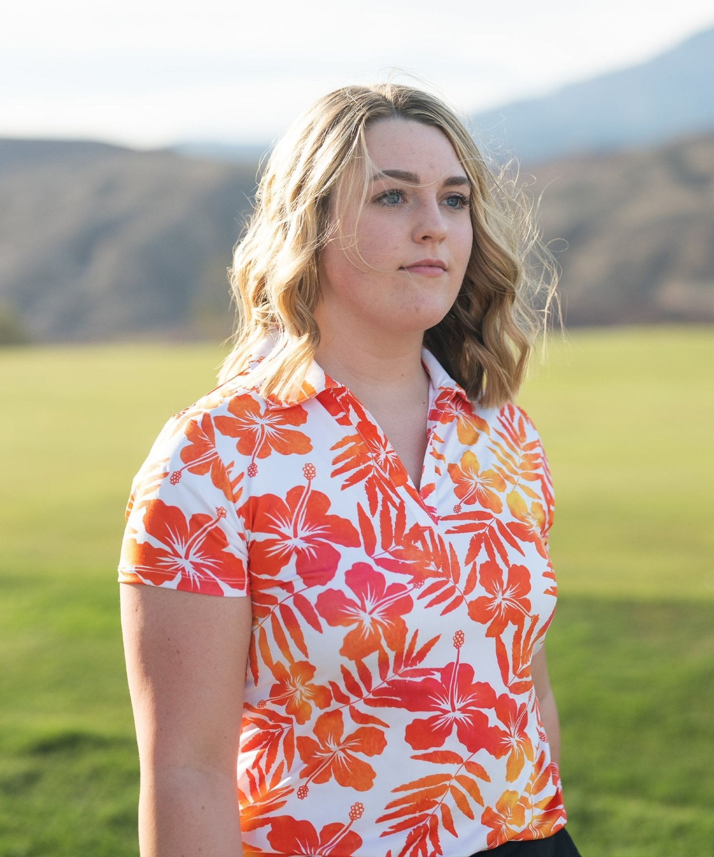 Summer Breathable Fashion Floral Print Slim Sports Golf Polo Drift Shirts Custom Women
