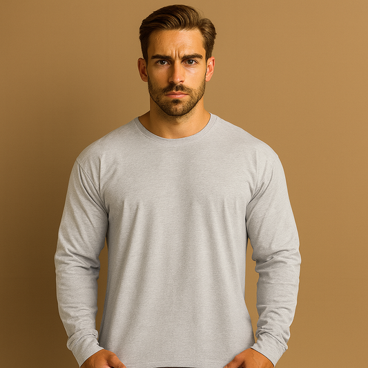 Men's Loose Long Sleeve Vintage Gym Fitness T-Shirt Quick-Drying Sports Training Top for Running Quick Dry Blank Design