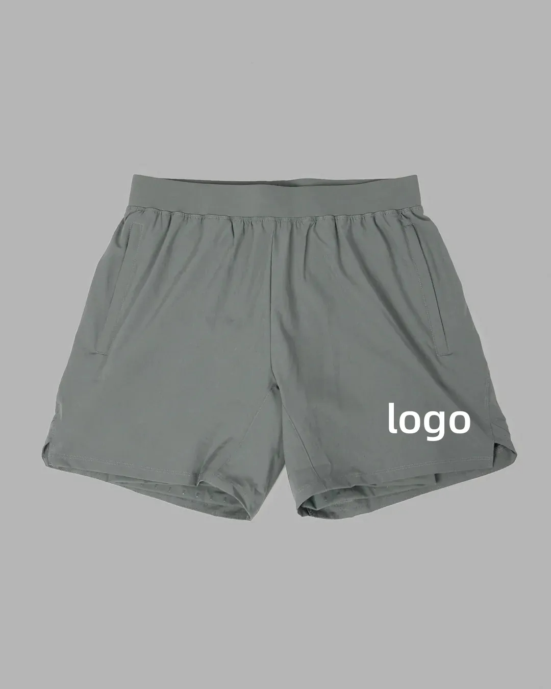 Custom-made logo nylon-polyester mesh sports and fitness shorts for men in summer