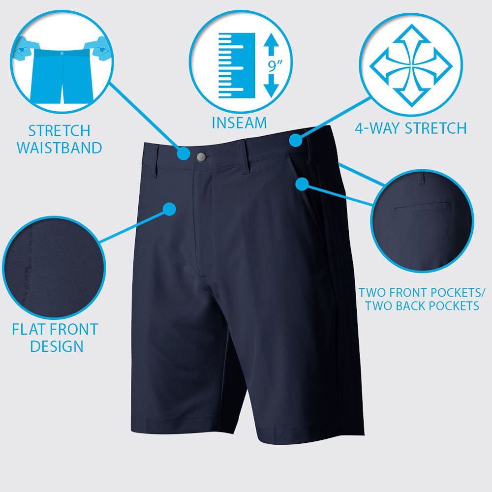 Customized men's summer sports golf shorts with embroidered logos, which are casual, comfortable, quick-drying, breathable and in solid colors