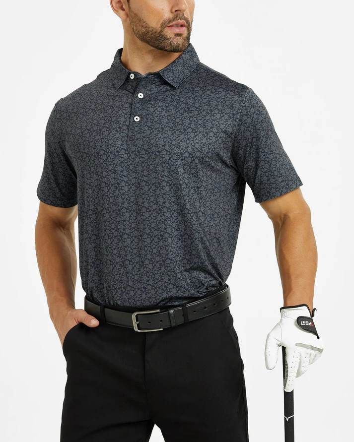 Men's Golf Polo Shirt - Black Casual Performance Wear for Golf Enthusiasts