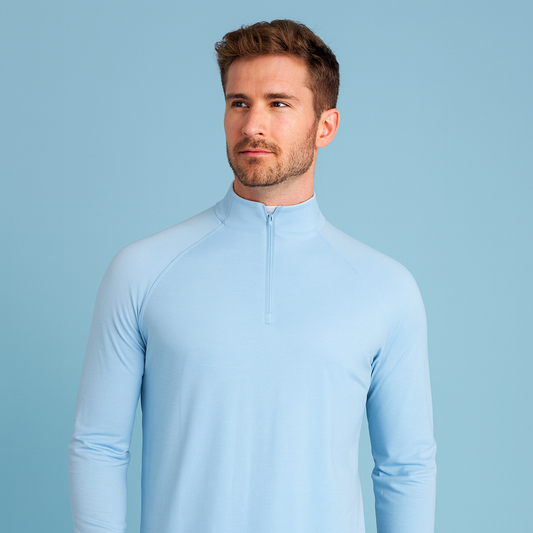 High Quality Men's Long Sleeve 1/4 Zip Golf Pullover with Custom Embroidery Logo Winter Casual Sportshirt with Digital Printing