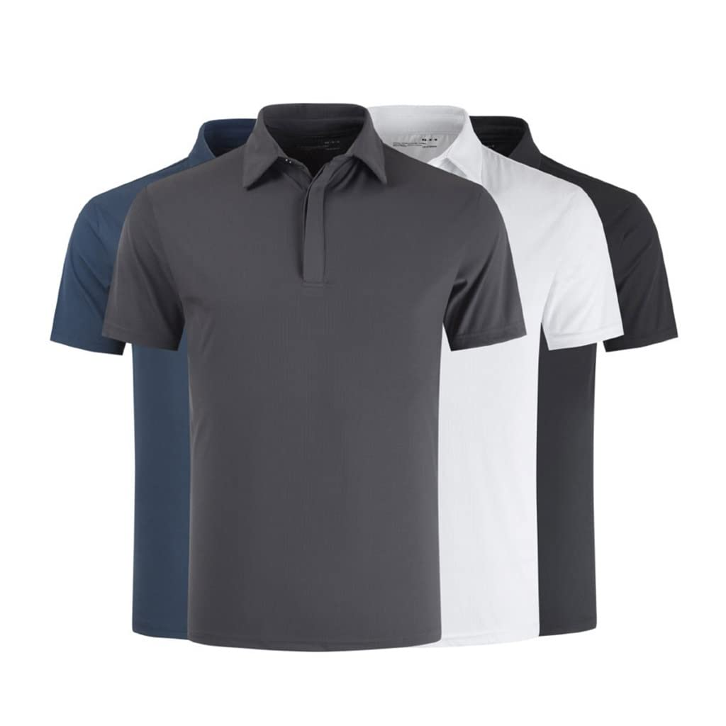 Custom Logo Men's Quick Dry Short Sleeve Simple Summer Athletic Top Moisture Wicking Men's Golf Work Business Polo Shirt