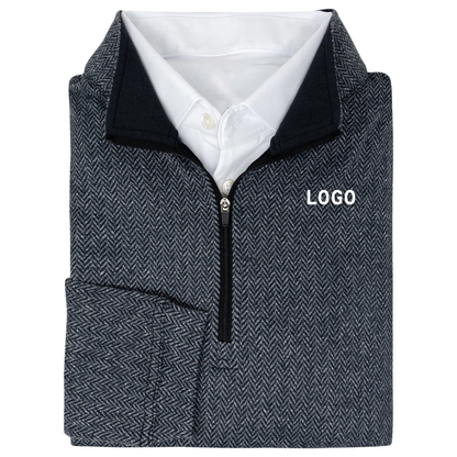 Custom logo Quick Dry Anti-wrinkle Sport Athletic Long Sleeve Polyester Jumper 1/4 Zip Golf Pullover Sweatshirt