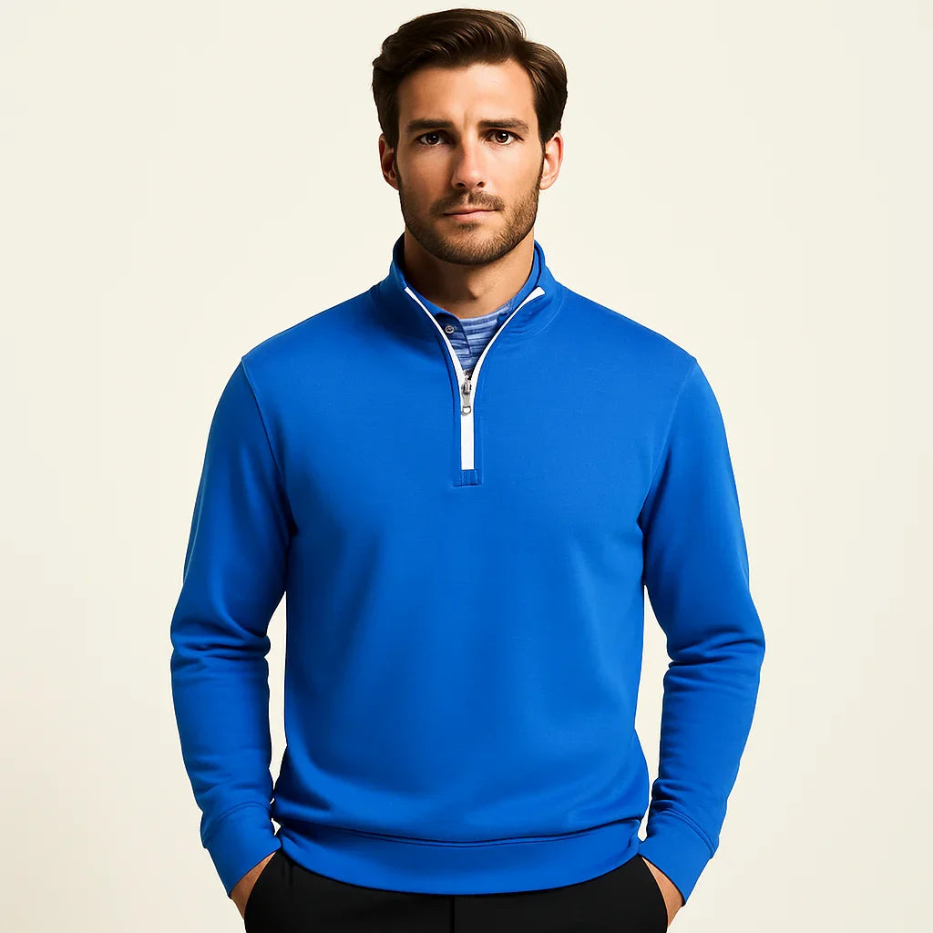 Bulk Custom Odm Custom Printing Half Zip Sweatshirts Golf Mens Shirt 1/4 Quarter Zip With Stand-up Collar Golf Pullover with Logo Embroidery - Manufacturer Qiandao