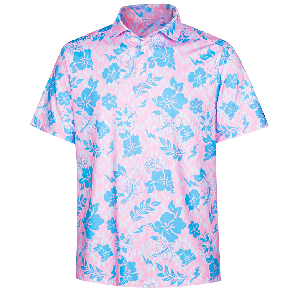 Custom logo Spandex Polyester Moisture Wicking 4 Way Stretch Elastic Full All Over Print Sublimation Dry Fit Golf Polo Shirts