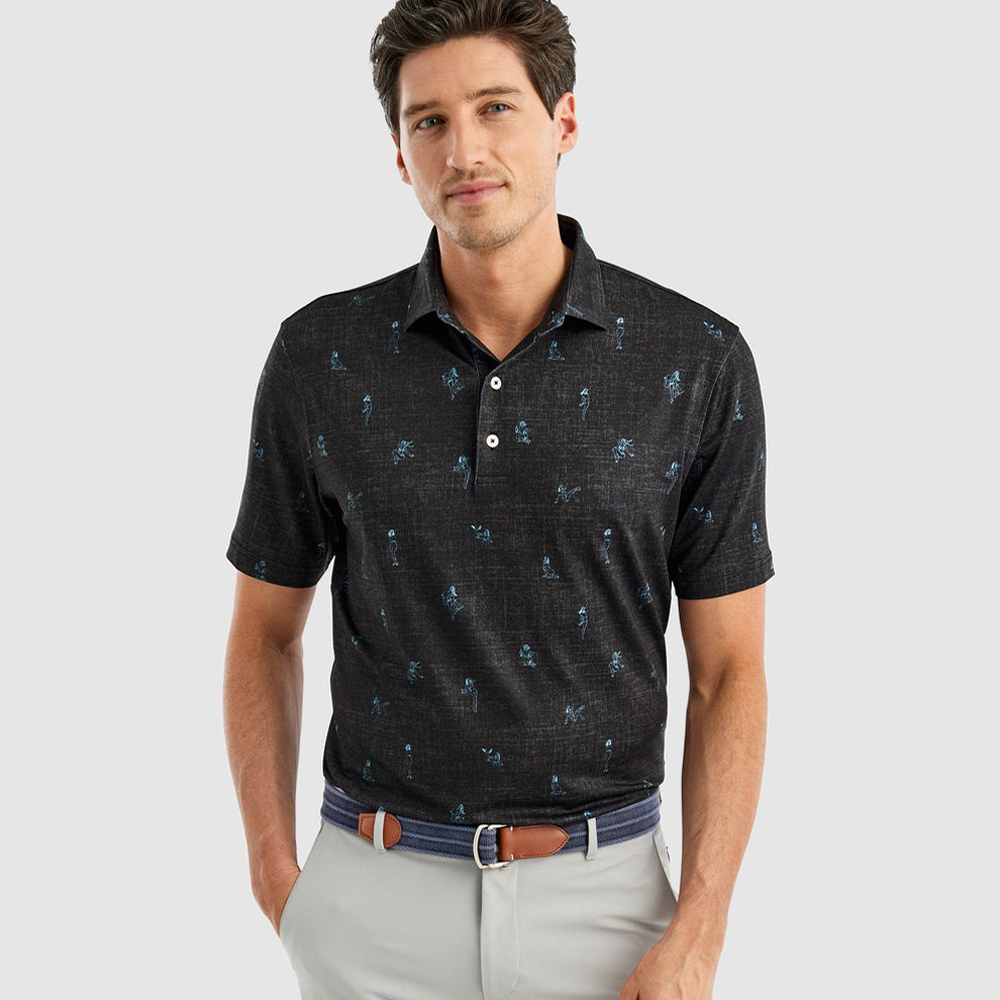 Luxury Embroidery Logo 100% Polyester Mens for Polo 4 Way Stretch Quick Dry Regular Fit Custom Logo Golf Shirt with Printed