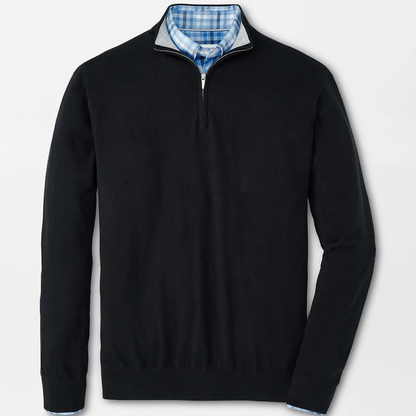 OEM Plus Size Custom Spandex Cotton Blend Knit Thick 1/4 Zip Sweater Pullover Golf Sweatshirt for Men Homme