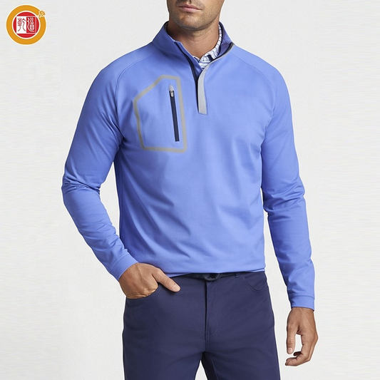 Custom 2025 High Quality Golf Clothing Men With Pocket Half Quarter 1/4 Zip Neck Pullover Sweatshirt