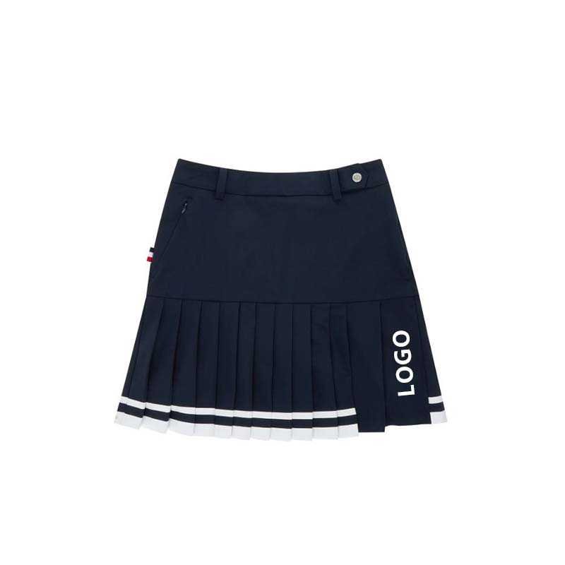 Custom-made new women's sporty figure-hugging, high-waisted, breathable, anti-slip pleated skirts, half skirts with color-blocking for golf