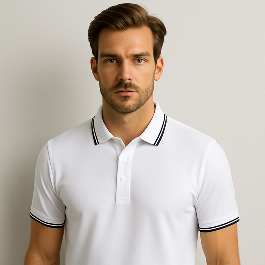 Custom Logo Contrast Color Men Collar Tops Men Short Sleeve Polo Shirts for Men
