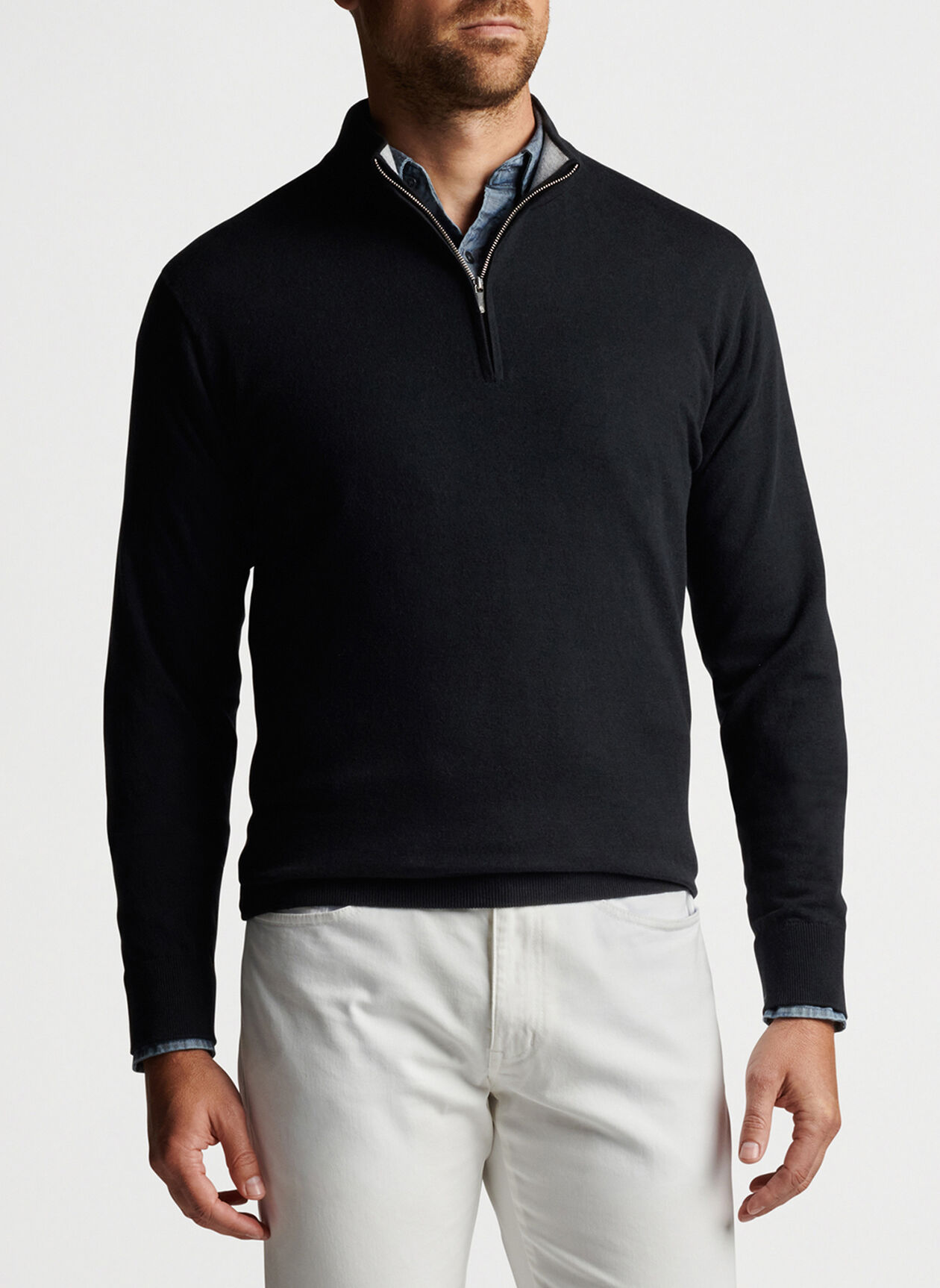 OEM Plus Size Custom Spandex Cotton Blend Knit Thick 1/4 Zip Sweater Pullover Golf Sweatshirt for Men Homme
