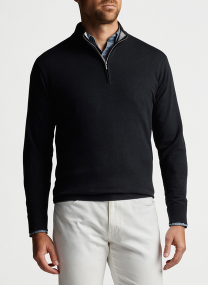 OEM Plus Size Custom Spandex Cotton Blend Knit Thick 1/4 Zip Sweater Pullover Golf Sweatshirt for Men Homme
