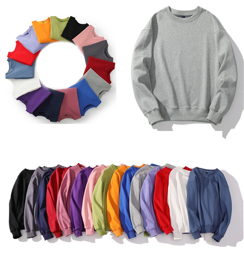 Custom 3d Emed logo Men Fleece Oversized Crewneck Sweater Men's Hoodies Sweatshirt
