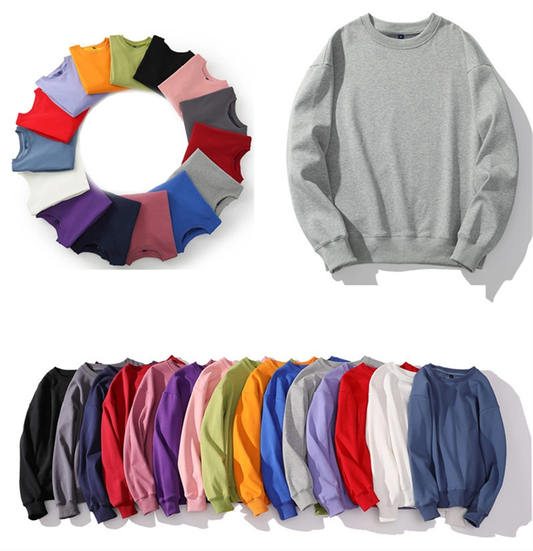 Custom 3d Emed logo Men Fleece Oversized Crewneck Sweater Men's Hoodies Sweatshirt