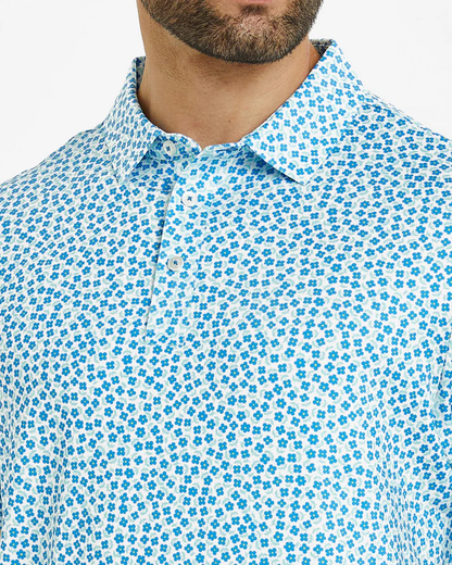 Men's Floral Golf Shirt in Blue for Stylish Performance on the Course