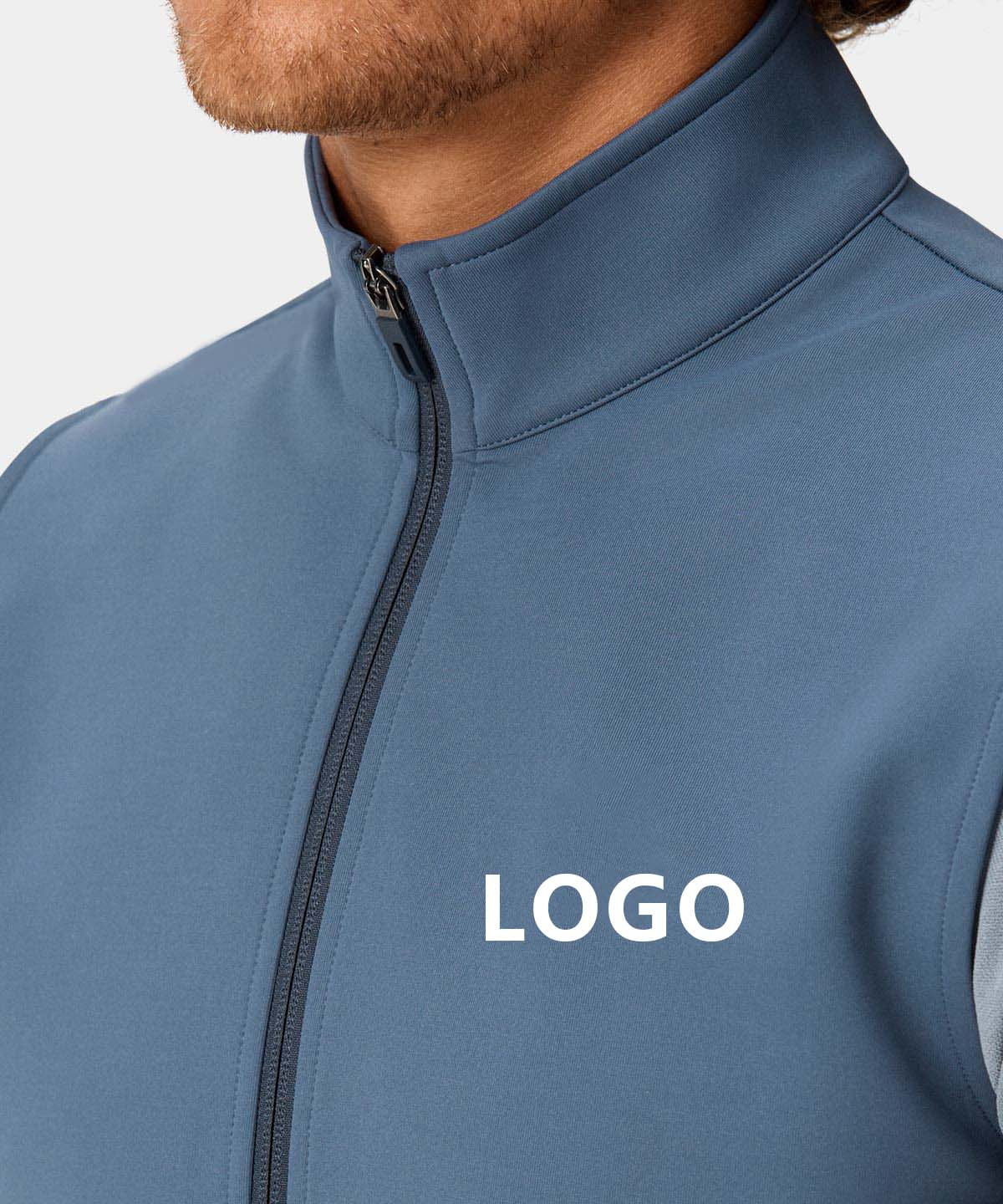 Custom Logo Print Plain Dyed Solid Luxury Blue Sport Golf Long Sleeve 1/4 Quarter Zip Collar Hoodie Pullover Sweatshirts for Men
