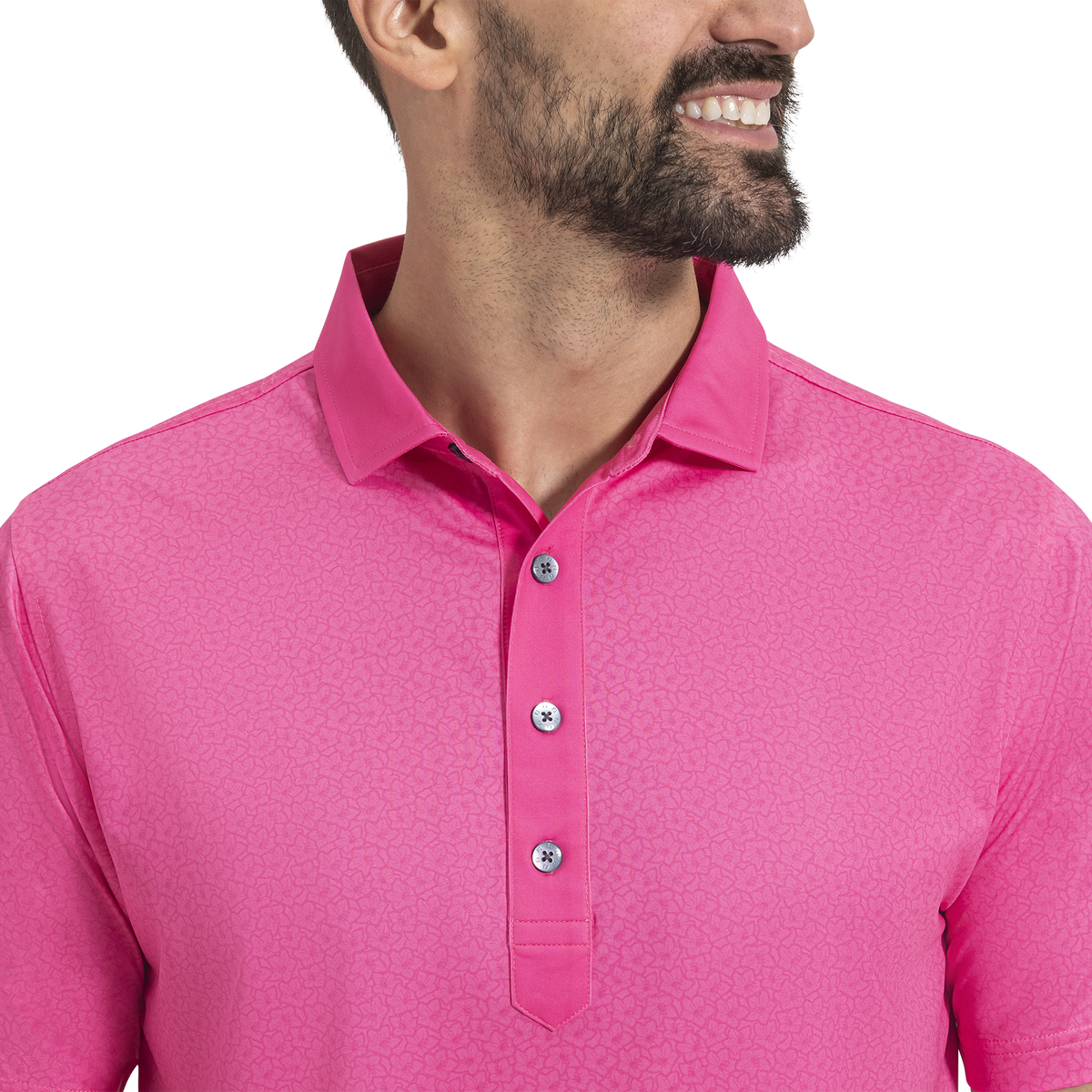 Custom Logo Quick Dry Performance Athletic Casual Spandex Polyester Floral Printed Sublimated Knit Firm Collar Golf Shirt Polos