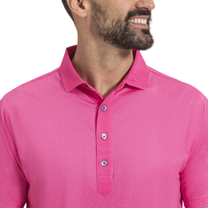 Custom Logo Quick Dry Performance Athletic Casual Spandex Polyester Floral Printed Sublimated Knit Firm Collar Golf Shirt Polos
