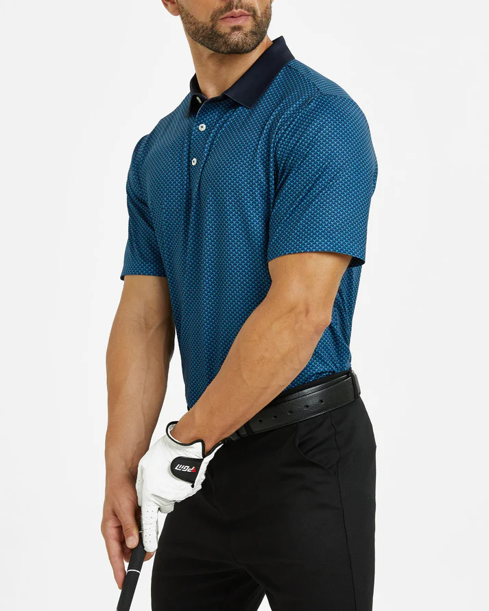Men's Luxury Golf Polo Shirt - Stylish Dark Blue Lightweight Design
