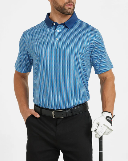 Men's Golf Polo Shirt - Blue Performance Polo for Ultimate Comfort and Style