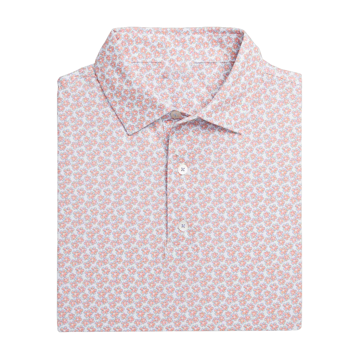 Men's Floral Golf Polo Shirt - Comfortable Play with Stylish Pink Design