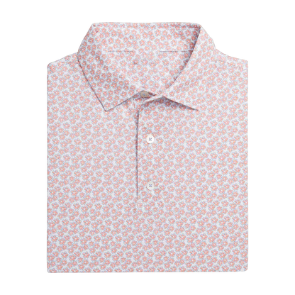 Men's Floral Golf Polo Shirt - Comfortable Play with Stylish Pink Design
