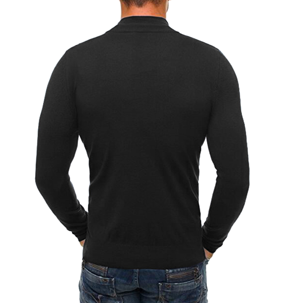Custom Solid Color Embroidered Stand Collar Knit Quarter Zip-up Pullover Sweatshirt Autumn Digital Printing Sweatshirt