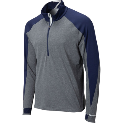 Autumn Men's Half Chest Zip-up Collar Pullover Custom Logo Outdoor Sports Polyester Spandex Pullover with Solid Pattern Supplier