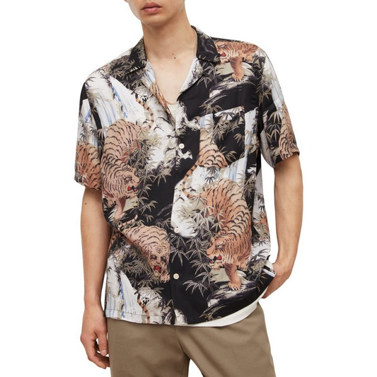 Silk Shirt Custom Made Vacation Mens Hawaiian Floral Print Short Sleeve Recycled Cotton Rayon Second Hand Hawaiian Shirts