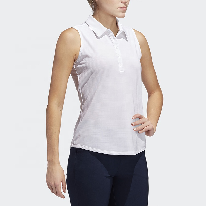 Custom logo High Quality Polyester Spandex Quick Dry Slim Fit Sleeveless Lady Female Polo t Shirts for Golf Wear