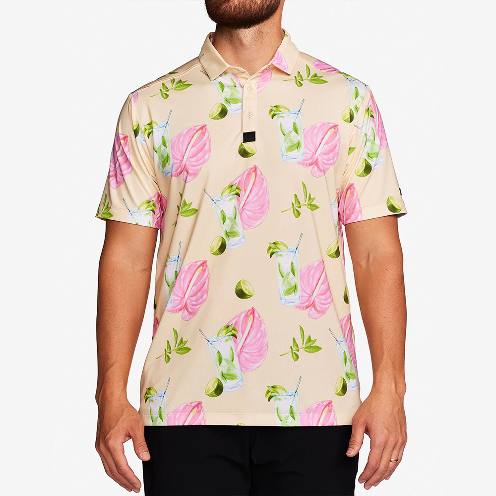 Men's Casual Large Size Short Sleeve Golf for Polo Shirt Custom Logo Performance Moisture Wicking Printed Cotton Knit Casual