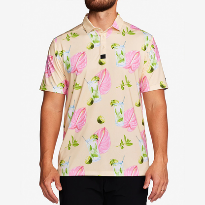 Men's Casual Large Size Short Sleeve Golf for Polo Shirt Custom Logo Performance Moisture Wicking Printed Cotton Knit Casual