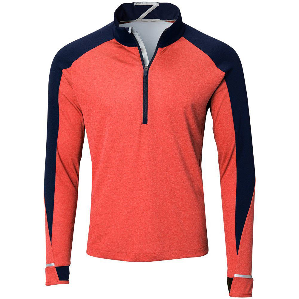 Autumn Men's Half Chest Zip-up Collar Pullover Custom Logo Outdoor Sports Polyester Spandex Pullover with Solid Pattern Supplier