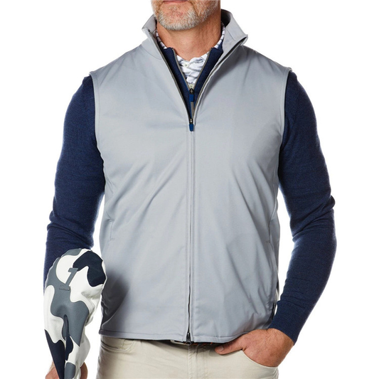 OEM customized logo practical 100% polyester men's solid-color golf sports waterproof vests